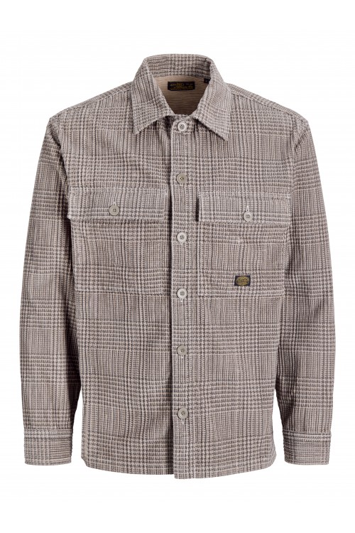 JACK & JONES BLUOLIVER CORDUROY L/S OVERSHIRT PLAZA TAUPE 12301355