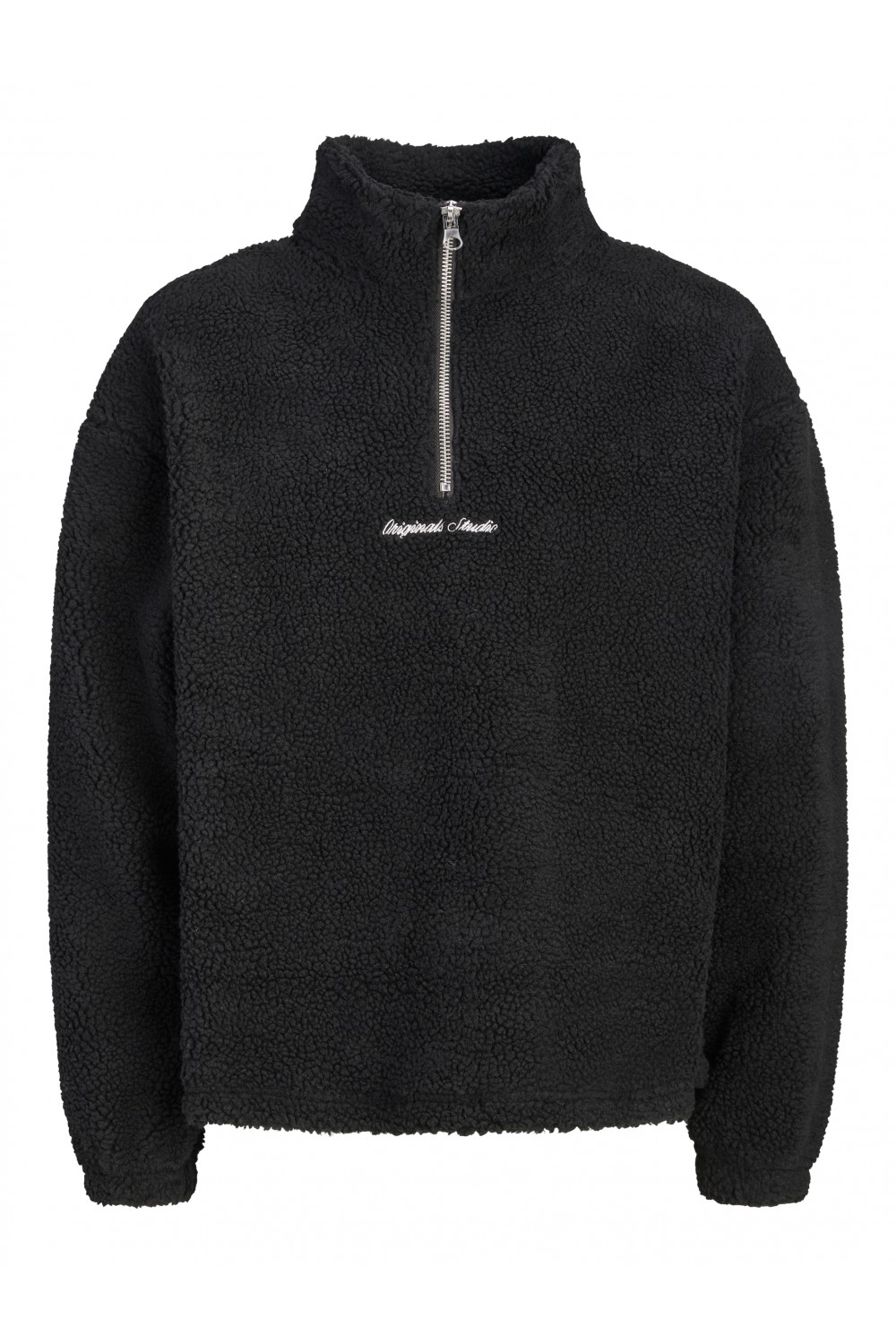 JACK & JONES ORNORREBRO EMB TEDDY SWEAT HIGH NECK BLACK 12302732