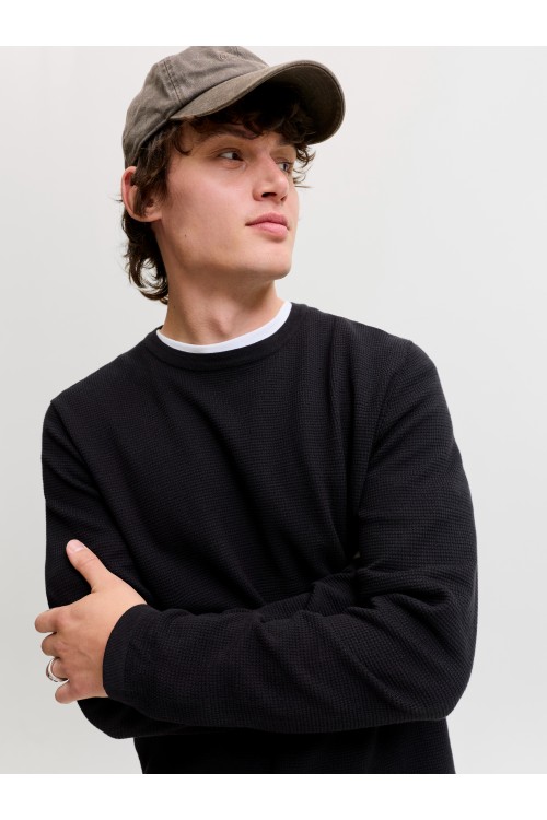 JACK & JONES AUSTIN KNIT CREW NECK NOOS BLACK 12298301