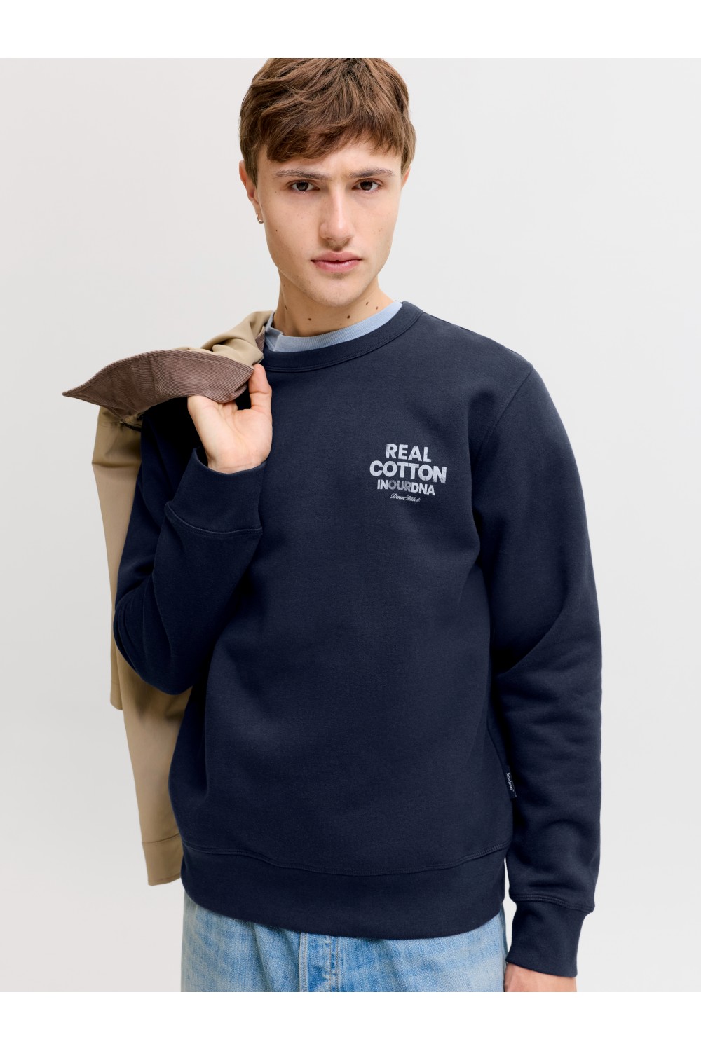 JACK & JONES DOVER GRAPHIC SWEAT CREW SN NAVY BLAZER 12299443