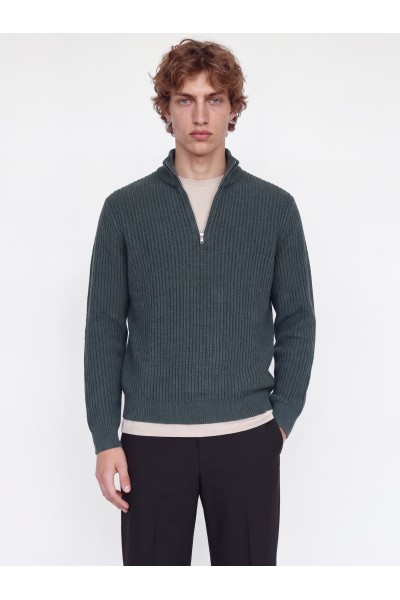 JACK & JONES SAGE KNIT HALF ZIP TURBULENCE 12298501