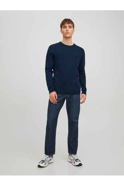 JACK & JONES BASIC KNIT CREW NECK NAVY BLAZER 12137190 