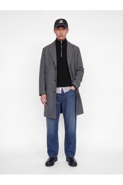 JACK & JONES SAGE KNIT HALF ZIP BLACK 12298501