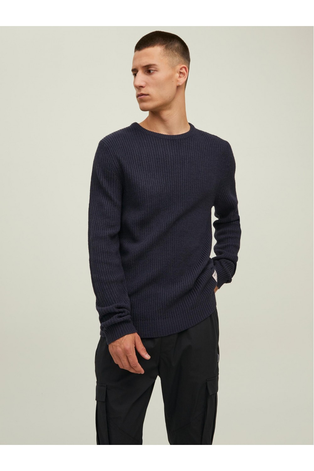 JACK & JONES JCOONO KNIT CREW NECK NAVY BLAZER 12217487