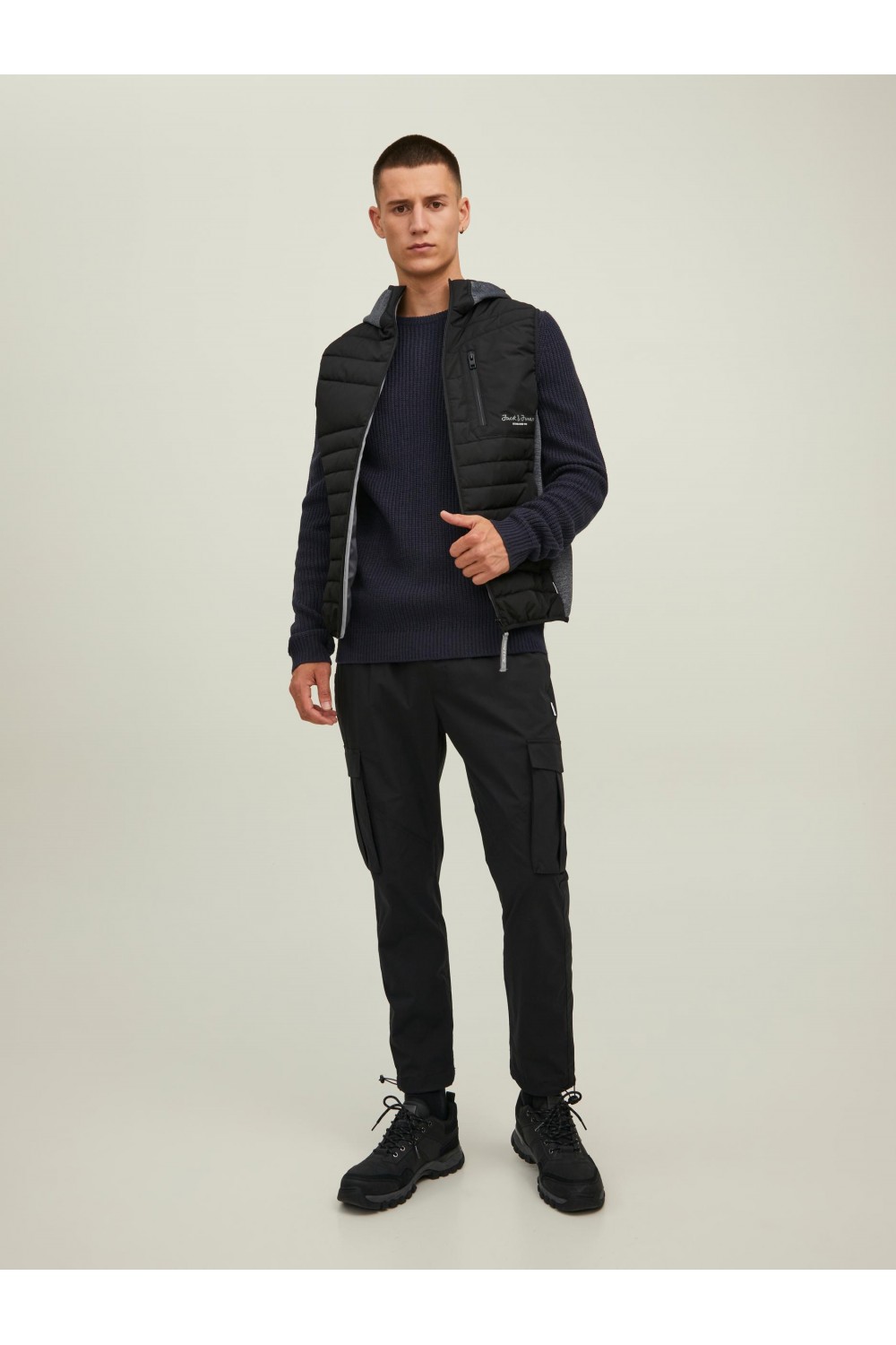 JACK & JONES JCOONO KNIT CREW NECK NAVY BLAZER 12217487