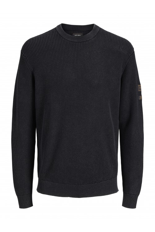 JACK & JONES TANAKA KNIT CREW NECK BLACK 12298548