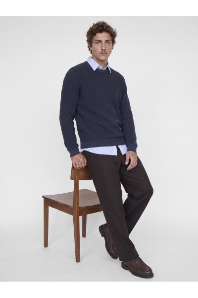 JACK & JONES TANAKA KNIT CREW NECK NAVY BLUE 12298548