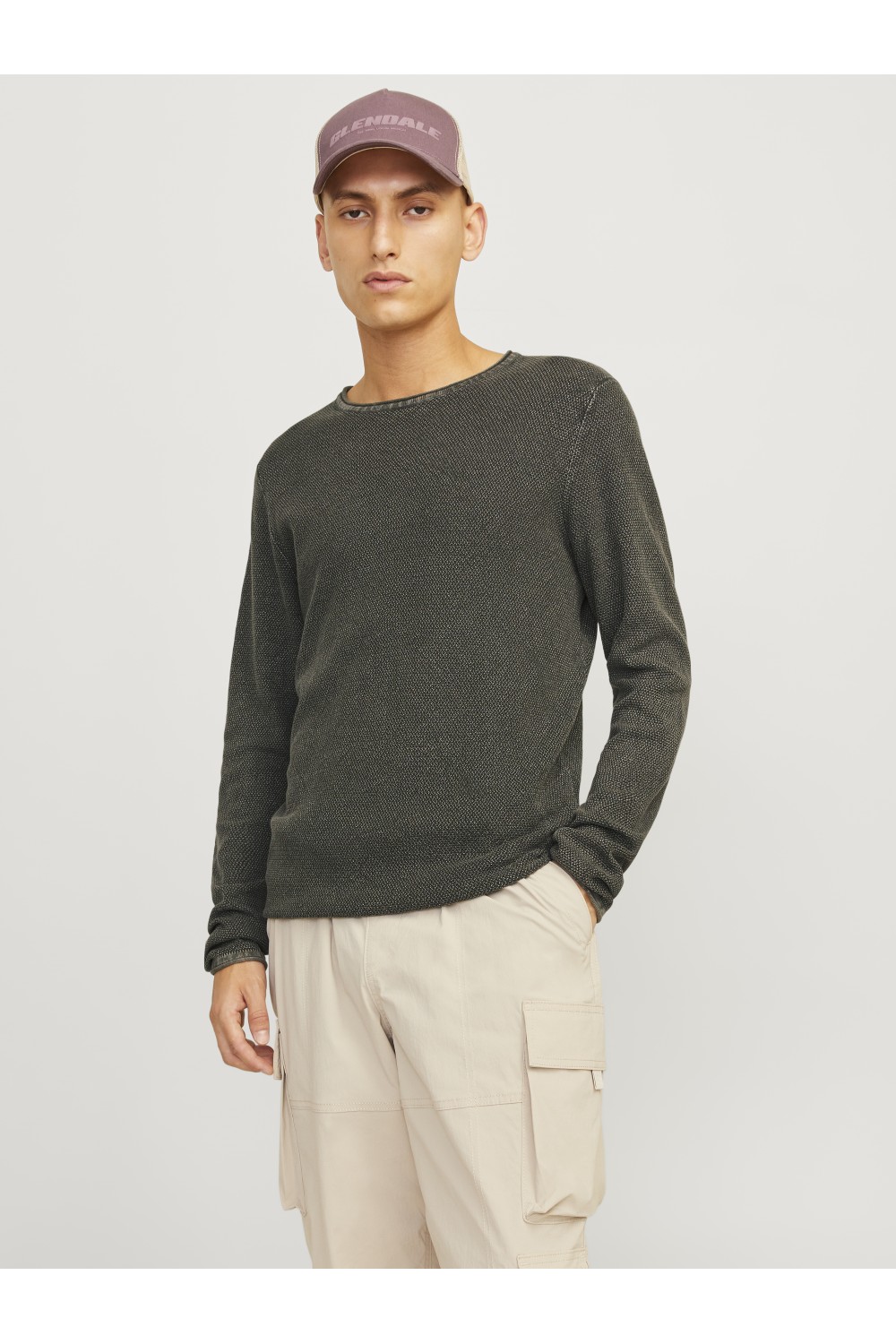 JACK & JONES DEAN KNIT CREW NECK AW24 KOMBU GREEN 12260832