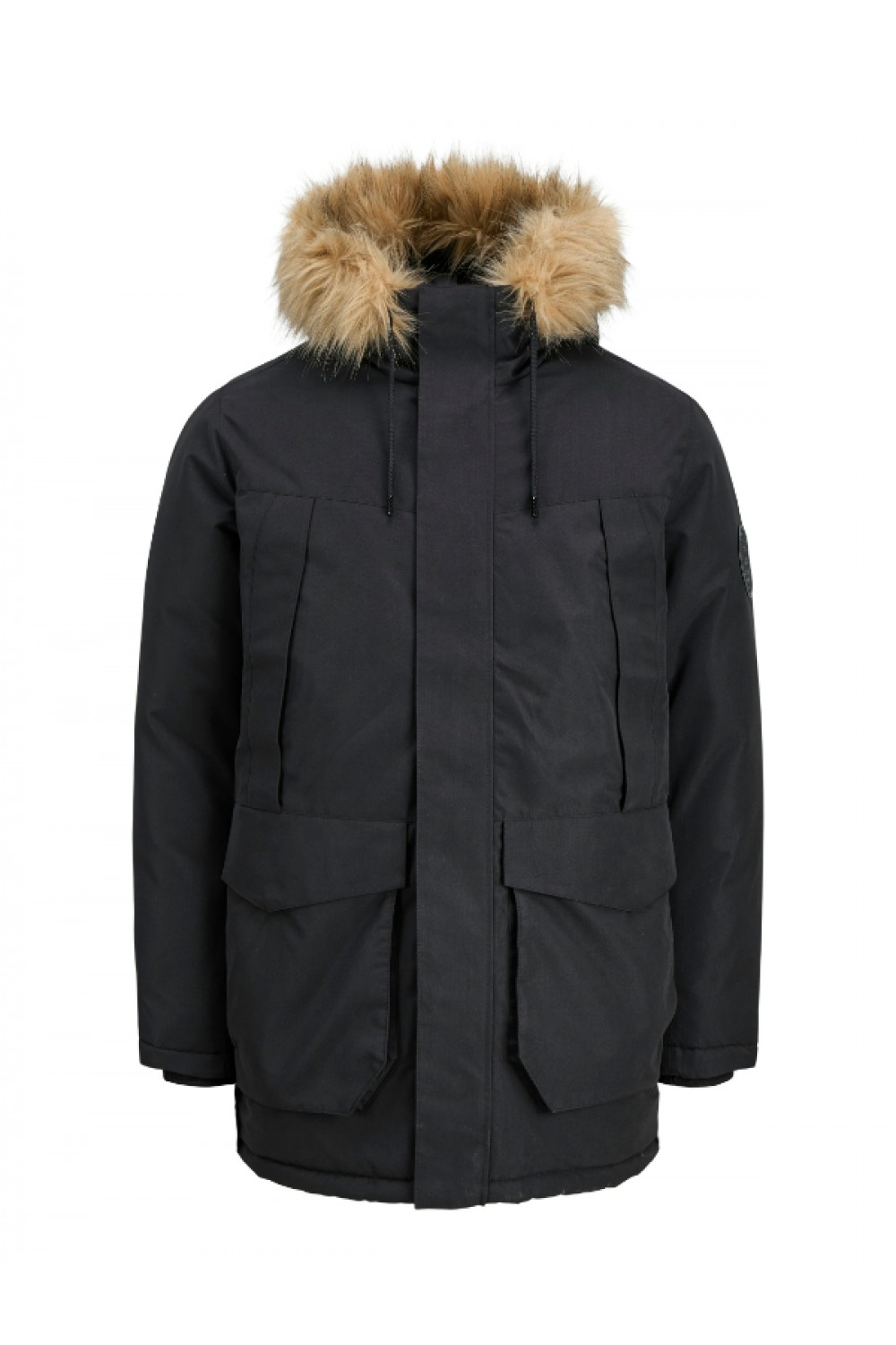 JACK & JONES CAMP FAUX FUR PARKA BF BLACK 12279267