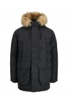 JACK & JONES CAMP FAUX FUR PARKA BF BLACK 12279267