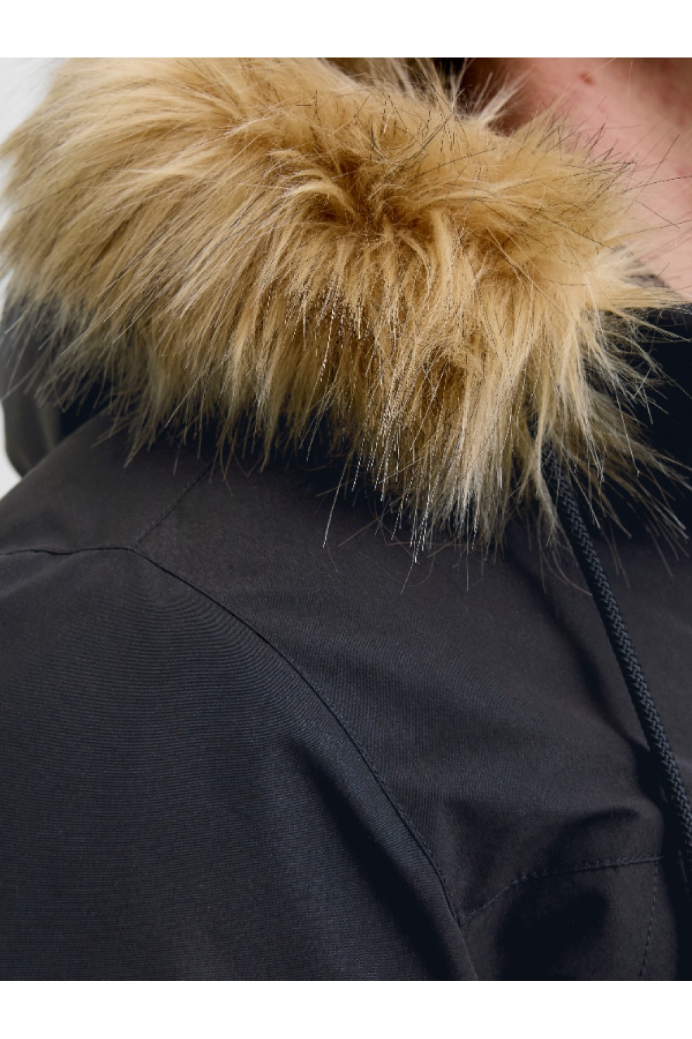 JACK & JONES CAMP FAUX FUR PARKA BF BLACK 12279267