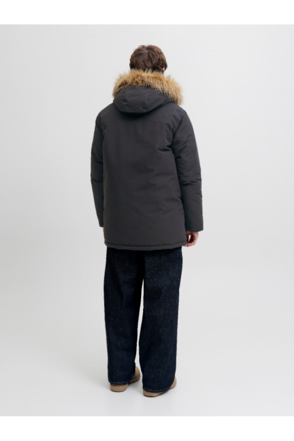 JACK & JONES CAMP FAUX FUR PARKA BF BLACK 12279267