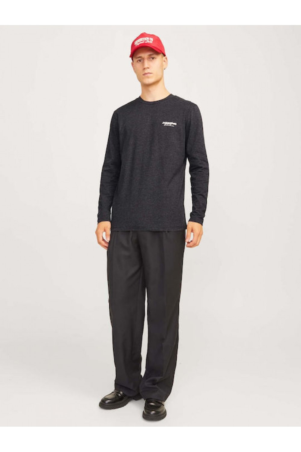 JACK & JONES ALVIS TEE LS CREW NECK BLACK 12259735