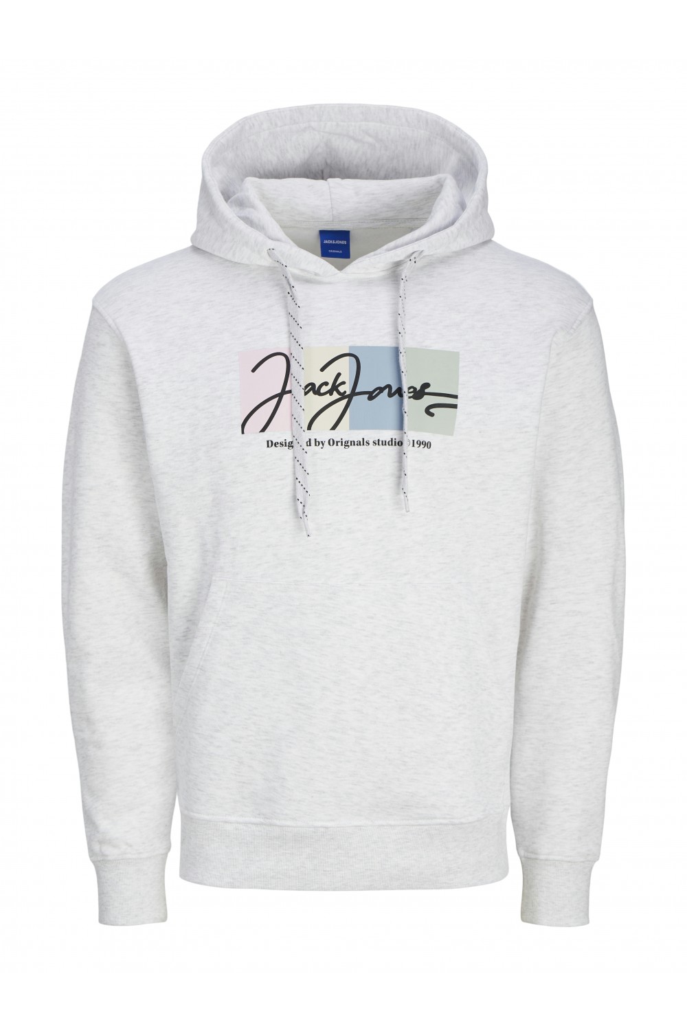 JACK & JONES PORTLAND BLOCK SWEAT HOOD LN LIGHT GREY 12262421