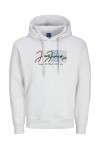 JACK & JONES PORTLAND BLOCK SWEAT HOOD LN LIGHT GREY 12262421