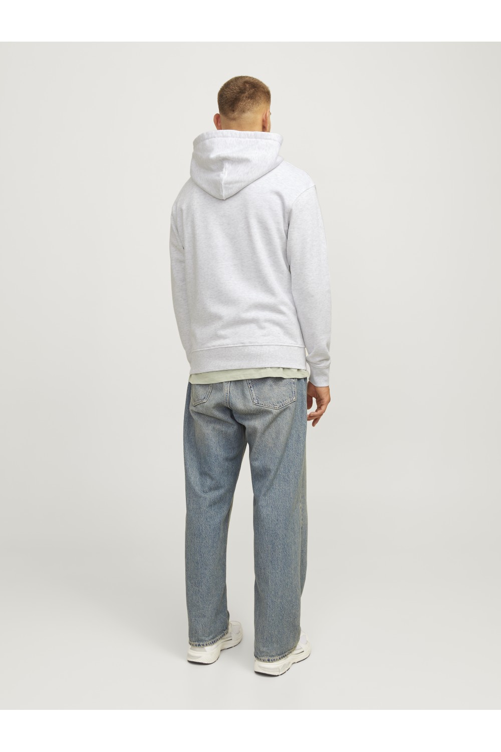 JACK & JONES PORTLAND BLOCK SWEAT HOOD LN LIGHT GREY 12262421