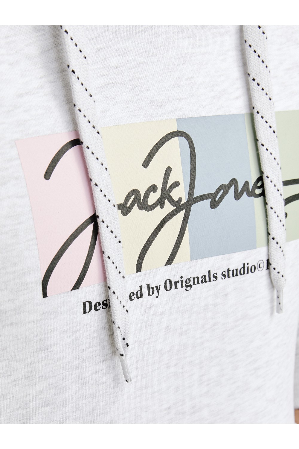 JACK & JONES PORTLAND BLOCK SWEAT HOOD LN LIGHT GREY 12262421
