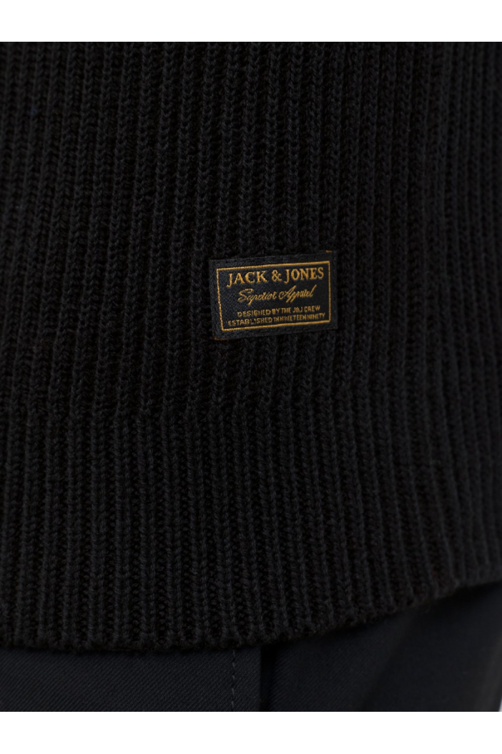 JACK & JONES PANNEL KNIT ZIP CARDIGAN AW25 BLACK 12278920