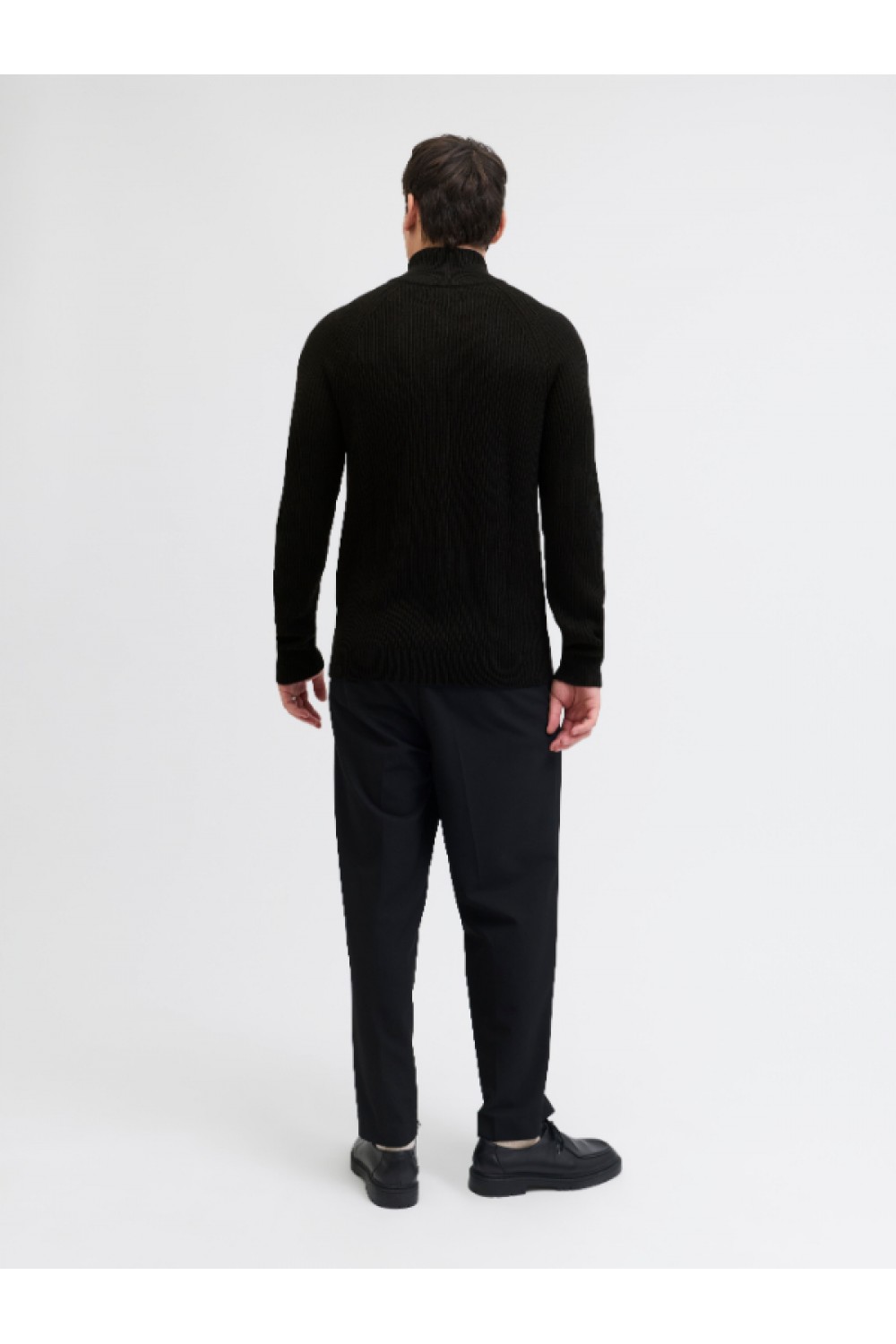 JACK & JONES PANNEL KNIT ZIP CARDIGAN AW25 BLACK 12278920