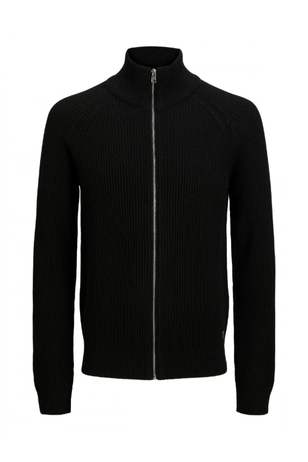 JACK & JONES PANNEL KNIT ZIP CARDIGAN AW25 BLACK 12278920