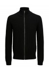 JACK & JONES PANNEL KNIT ZIP CARDIGAN AW25 BLACK 12278920
