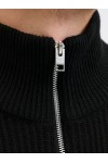 JACK & JONES PANNEL KNIT ZIP CARDIGAN AW25 BLACK 12278920