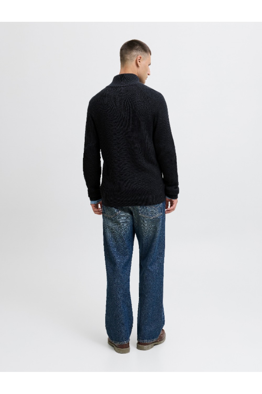 JACK & JONES PANNEL KNIT ZIP CARDIGAN AW25 SKY CAPTAIN 12278920