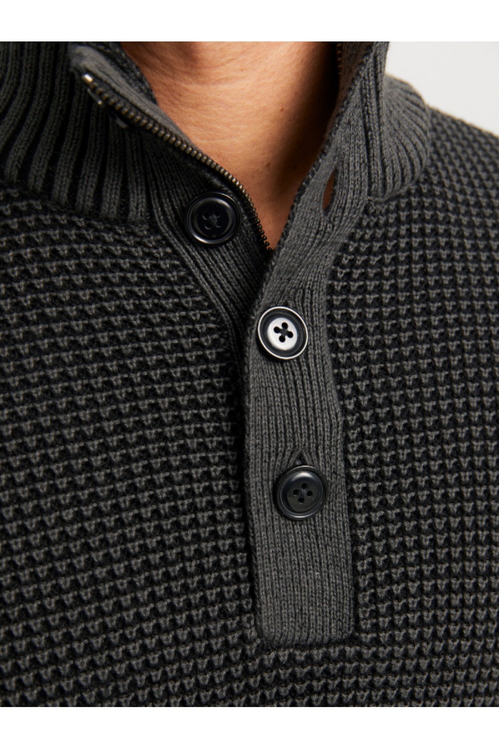 JACK & JONES ETHAN KNIT HIGH NECK BLACK 12278965