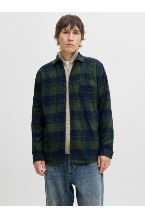 JACK & JONES JJJAMES BUFFALO SHIRT LS BLUE-GREEN 12279259