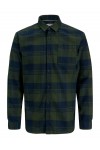 JACK & JONES JJJAMES BUFFALO SHIRT LS BLUE-GREEN 12279259