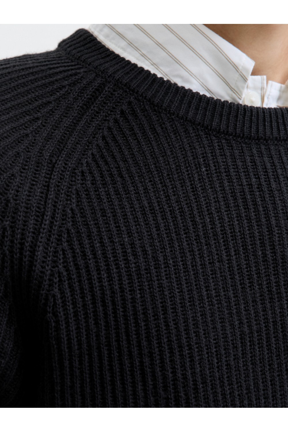 JACK & JONES PANNEL KNIT CREW NECK AW25 BLACK 12278916