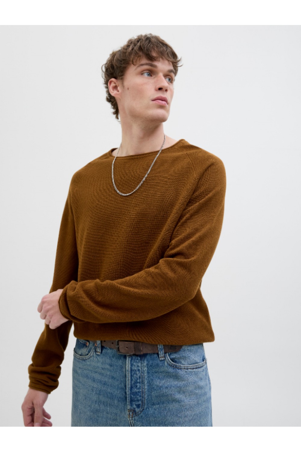 JACK & JONES EHILL KNIT CREW NECK NOOS BROWN 12157321