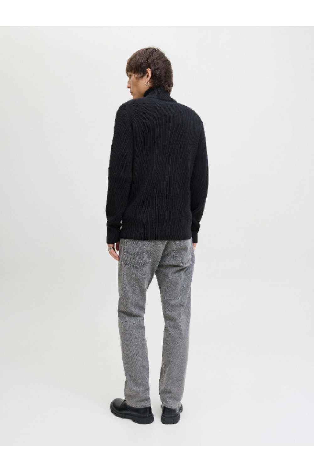 JACK & JONES EPERFECT KNIT ZIP CARDIGAN SN BLACK 12279409