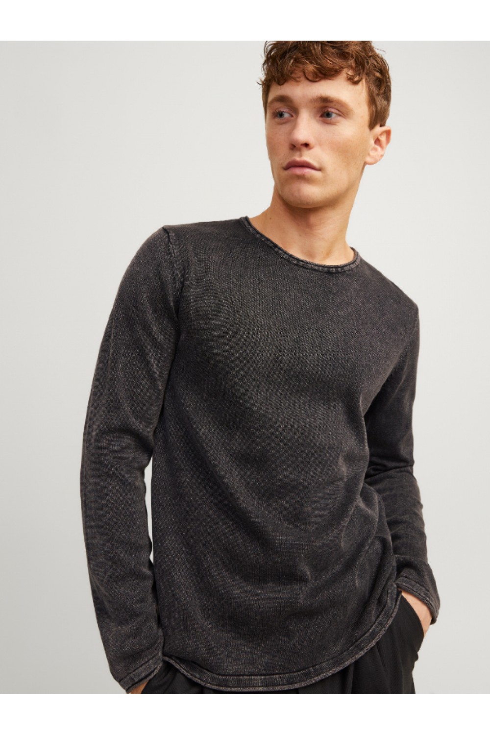 JACK & JONES ELEO KNIT CREW NECK NOOS CAVIAR 12174001