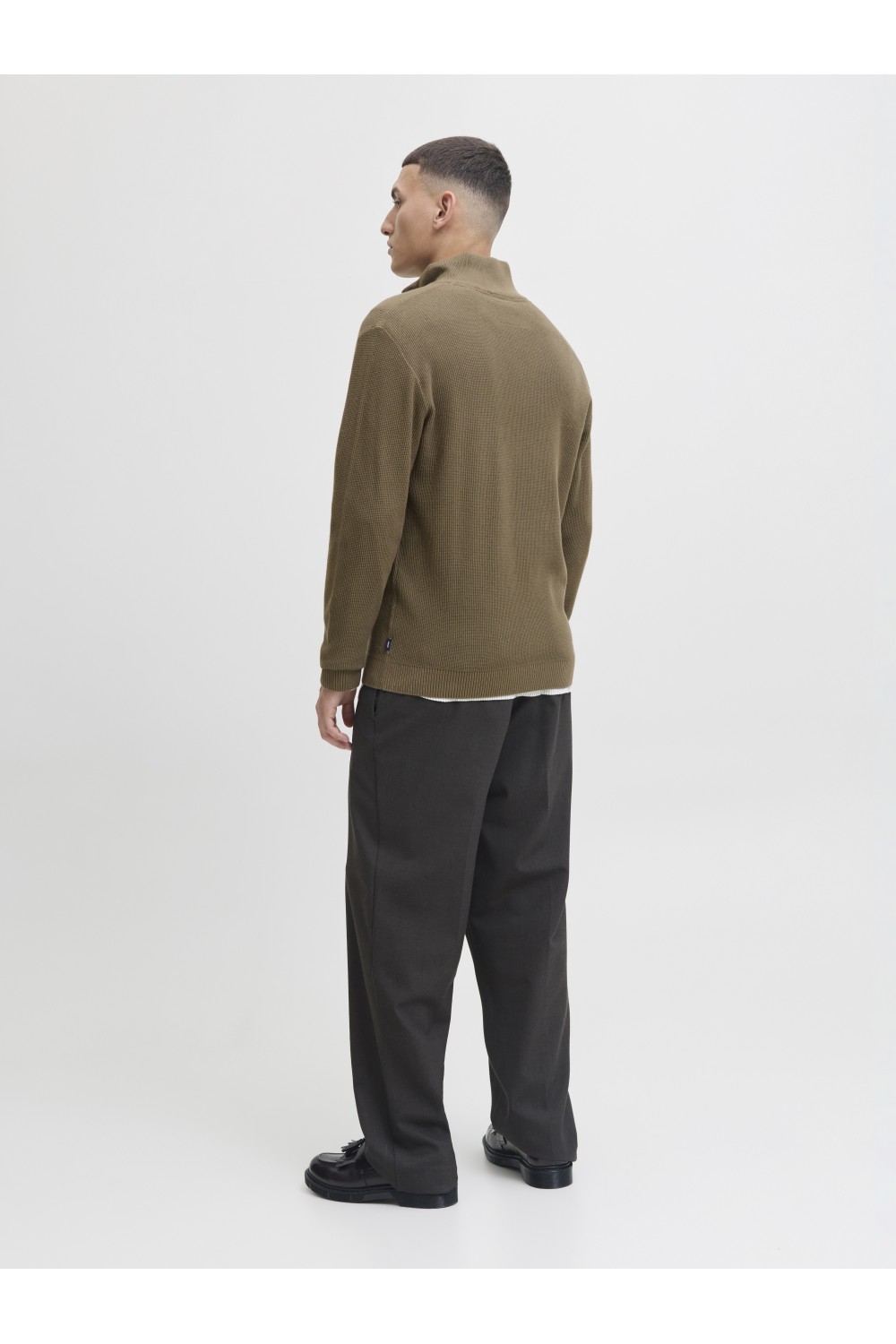 JACK & JONES PRBLUREX KNIT FULL ZIP CARDIGAN LN STONE GREEN 12284356