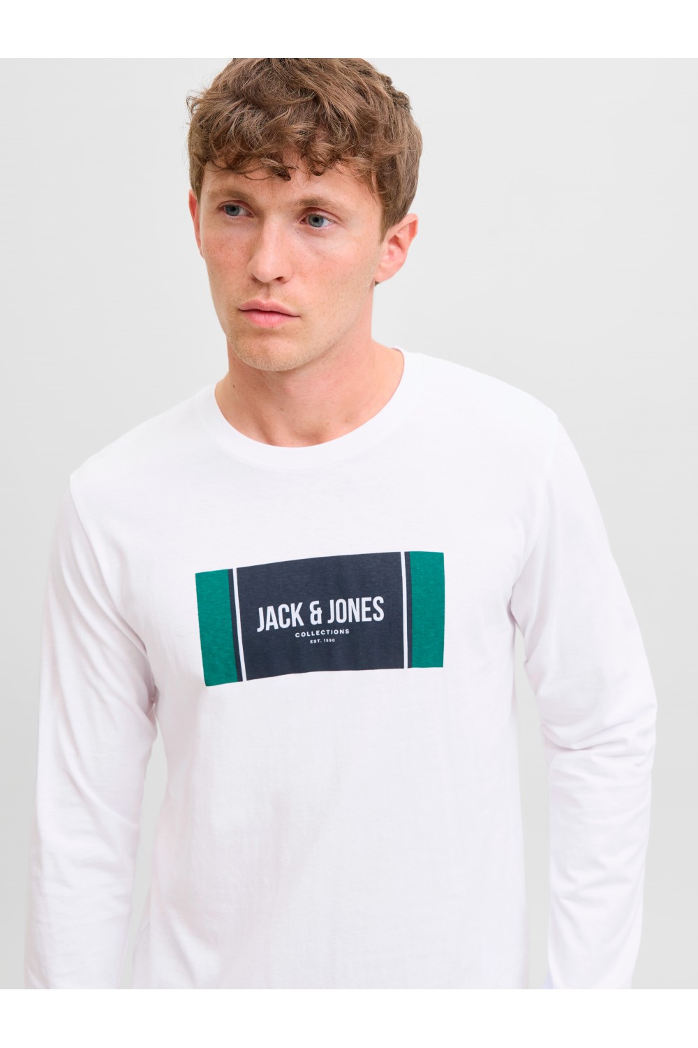JACK&JONES HAYATO TEE LS CREW NECK BTS WHITE 12282290