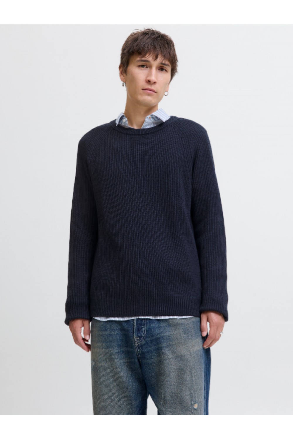 JACK & JONES PANNEL KNIT CREW NECK AW25 SKY CAPTAIN 12278916
