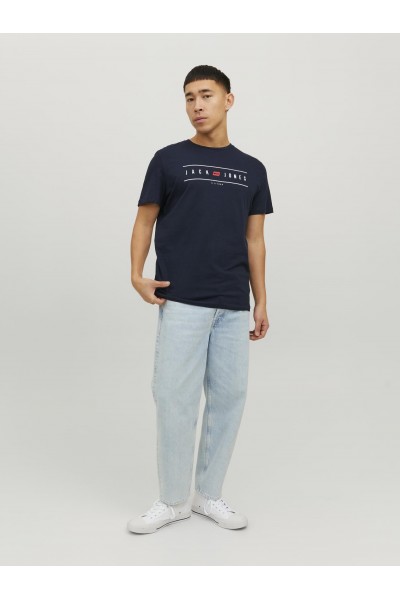 JACK & JONES FLAG TEE SS CREW NECK NAVY BLAZER 12221011