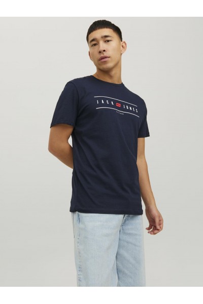 JACK & JONES FLAG TEE SS CREW NECK NAVY BLAZER 12221011