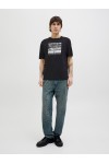 JACK & JONES PORTO TEE SS CREW NECK BLACK 12269429