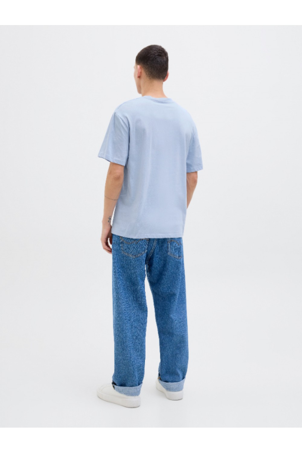 JACK & JONES PORTO TEE SS CREW NECK CHAMRAY BLUE 12269429