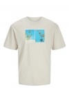 JACK & JONES PORTO TEE SS CREW NECK MOONBEAM 12269429