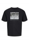 JACK & JONES PORTO TEE SS CREW NECK BLACK 12269429