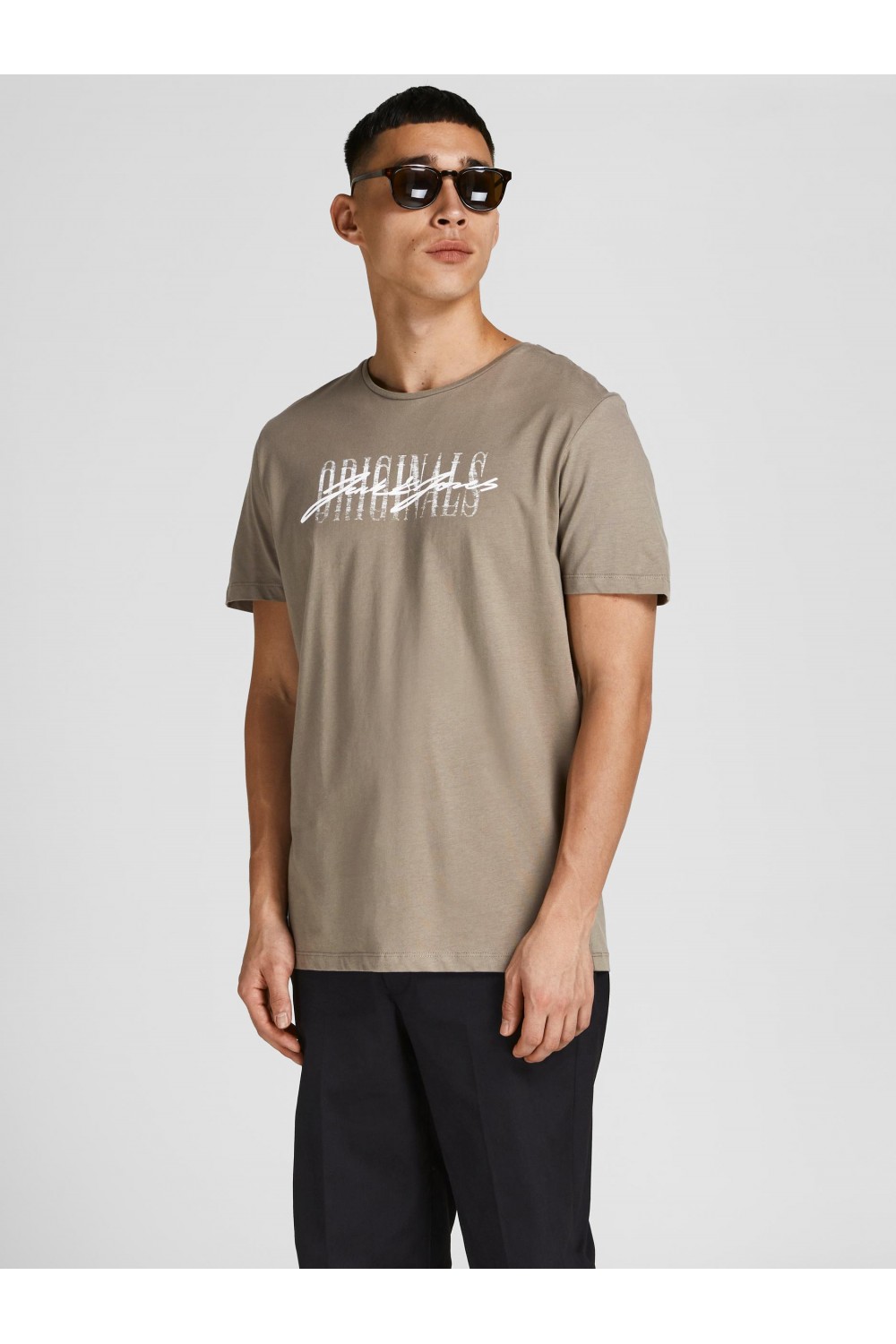 JACK & JONES JUNGLE SCRIPT TEE SS CREW NECK BLK FUNGI 12205957