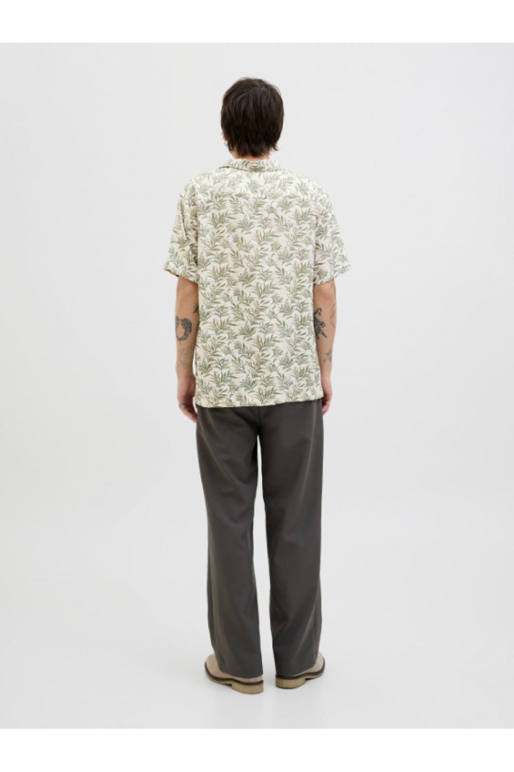 JACK & JONES LULINCOLN PRINT RESORT S/S SHIRT FOUR LEAF COVER 12278834