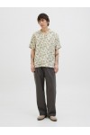 JACK & JONES LULINCOLN PRINT RESORT S/S SHIRT FOUR LEAF COVER 12278834
