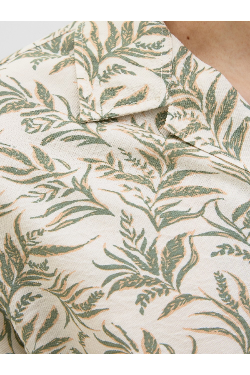 JACK & JONES LULINCOLN PRINT RESORT S/S SHIRT FOUR LEAF COVER 12278834