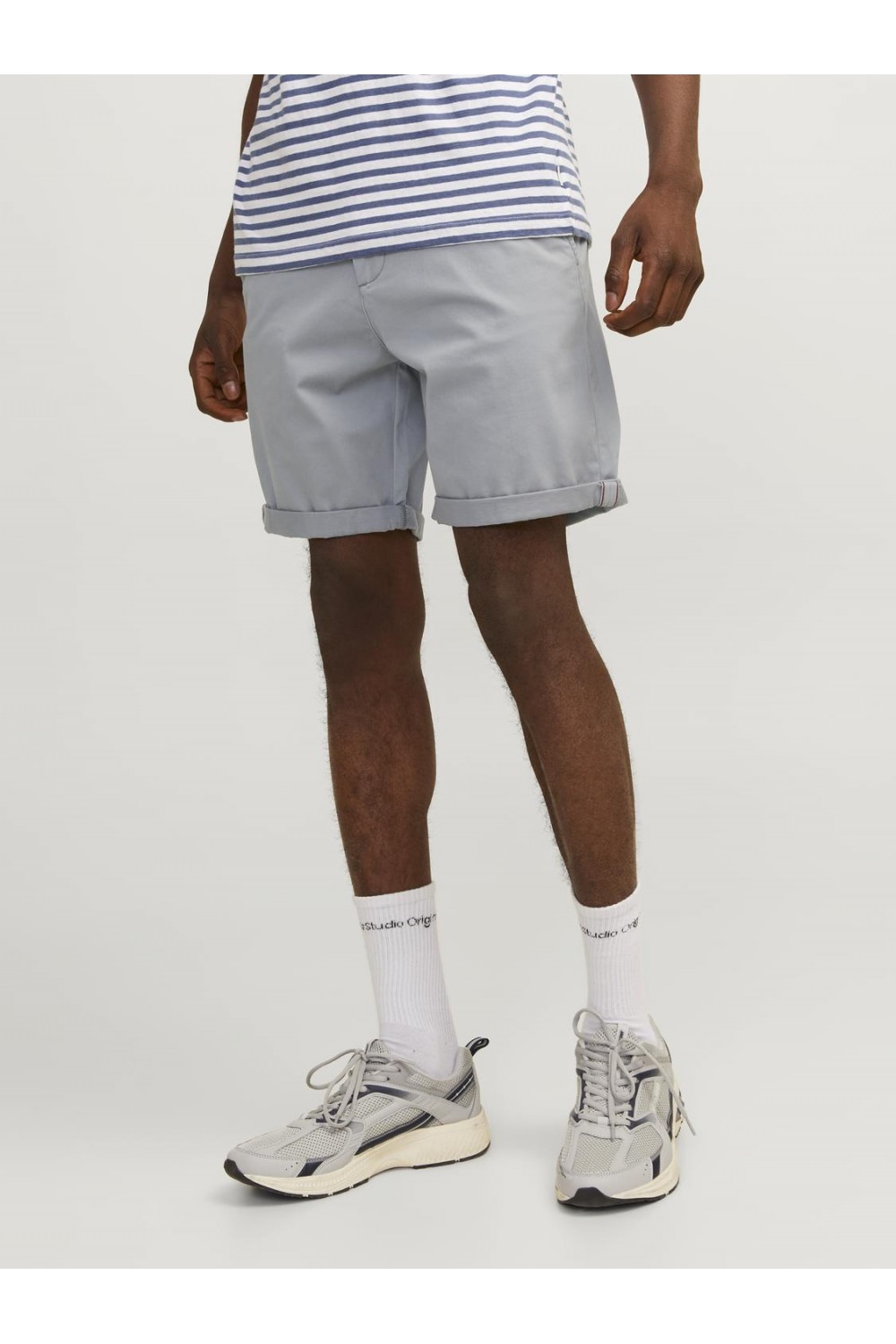 JACK & JONES BOWIE SOLID CHINO SHORTS ULTIMATE GREY 12165604