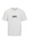 JACK & JONES ALMERIA BRANDING TEE SS CREW NECK CLOUD DANCER 12276784