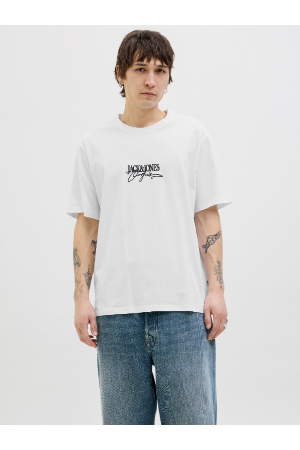 JACK & JONES ALMERIA BRANDING TEE SS CREW NECK CLOUD DANCER 12276784